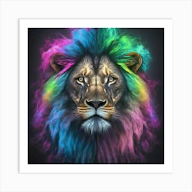 Rainbow Lion 1 Art Print