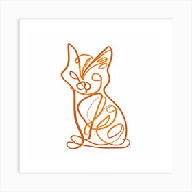 Cat Drawing Art Print