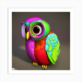 Colorful Owl 33 Art Print