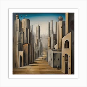 No Green Metaphysical City Art Print