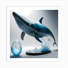 Blue Whale And An Egg Art Print