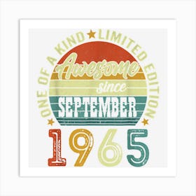 Awesome Since September 1965 57 Years Old 57th Birthday Art Print