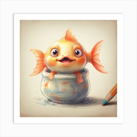 Goldfish In A Pot Art Print