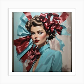 Girl With Bows Art Print