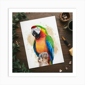 Colorful Parrot Art Print