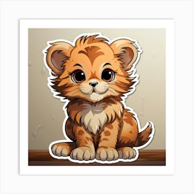 Lion Cub Sticker 2 Art Print