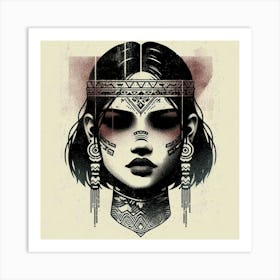 Woman With A Headdress Art Print