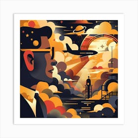 Man In Space 2 Art Print