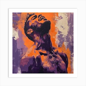 Man In Angst Orange And Purple 1 Art Print