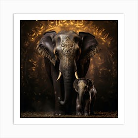 Elephant Series Artjuice By Csaba Fikker 027 Art Print