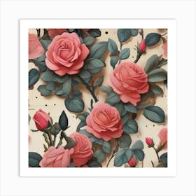 Pink Roses Art Print