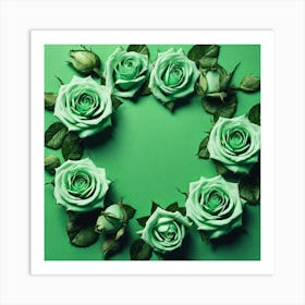 Green Roses 23 Art Print