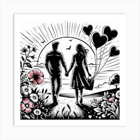 Happy couple 3 Art Print