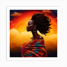 African Woman With Dreadlocks 1 Art Print