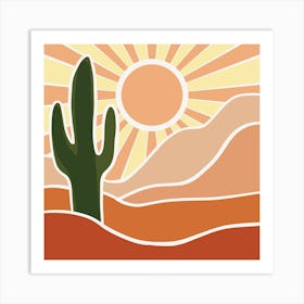 Cactus In The Desert Art Print