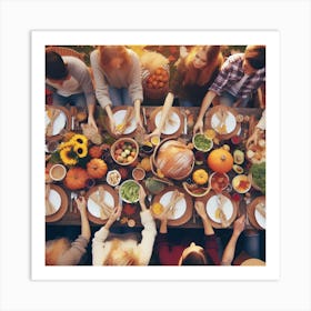 Thanksgiving Dinner With Friends 1 Art Print