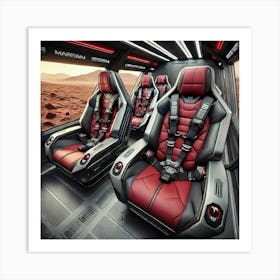 Mars Dominion Transit Rover Crimson Storm Seats Art Print