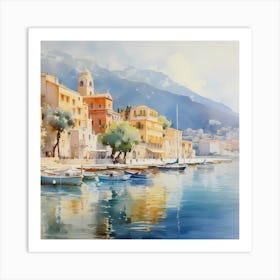 AI Serenade by the Sea: Monet's Mirage Art Print