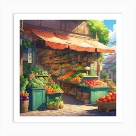 Vegetable Market 1 Art Print