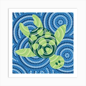 Abstract Aboriginal Turtle Dot Painting Art Print