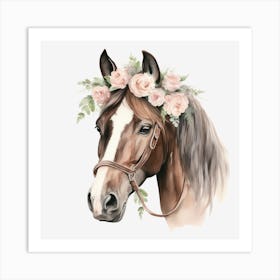 Horse With Flowers 2 Art Print