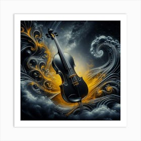 Violin In The Sky Art Print