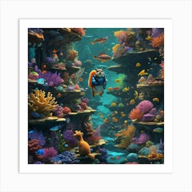 Scuba Diving Art Print