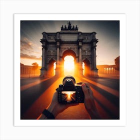 Sunrise At The Arc De Triomphe Art Print