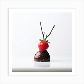 Artjuicebycsaba Chocolate Covered Strawbery Meets Japanese Zen 9 Art Print