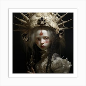 Girl In A Skull Art Print