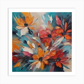 Abstract Flowers 3 Art Print