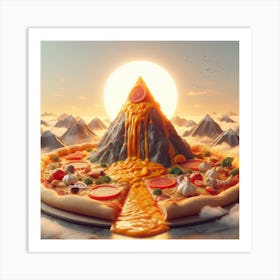 Mountain of pizza Art Print