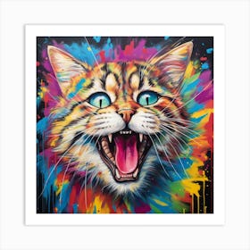 Splatter Cat 2 Art Print