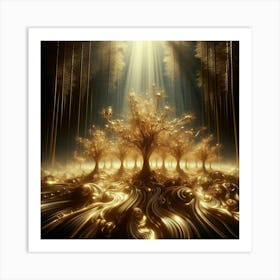 Golden Trees 5 Art Print