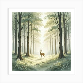 Deer In The Woods 1 Art Print