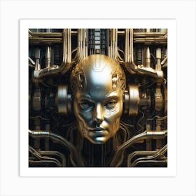 Futuristic Woman'S Head Art Print