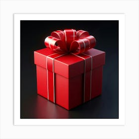 Red Gift Box 1 Art Print