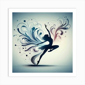 Line Art dancer silhouette 3 Art Print