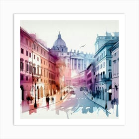 Watercolor Of Rome Art Print