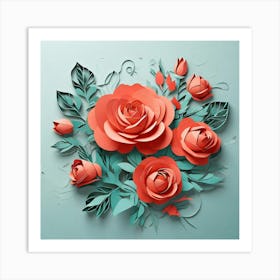 Minimalist, Flower of Roses 1 Art Print