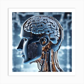 Human Brain With Artificial Intelligence 19 Art Print