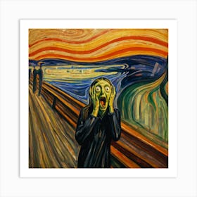 resembles the painting "The Scream" Art Print