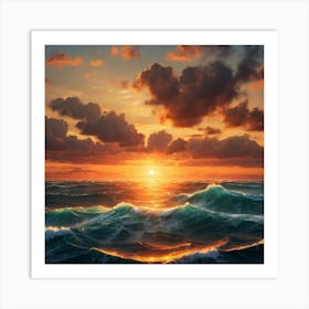 Default Pictures Of Sunset At Sea 1 Art Print