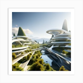 Futuristic City 306 Art Print