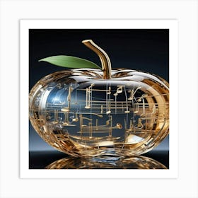 Apple With Music Notes 2 Art Print