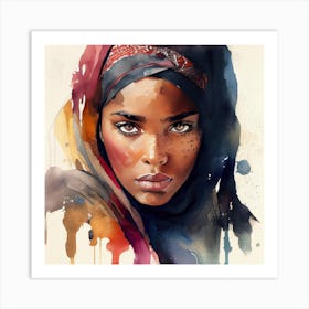 Watercolor Tuareg Woman #7 Art Print