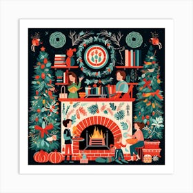 Christmas In The Living Room 1 Art Print