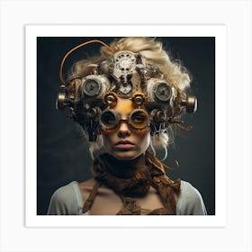 Steampunk Girl With Steampunk Costume Art Print