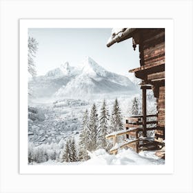 Holiday Cabin In The Alps Art Print