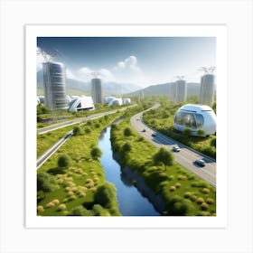 Futuristic City 211 Art Print